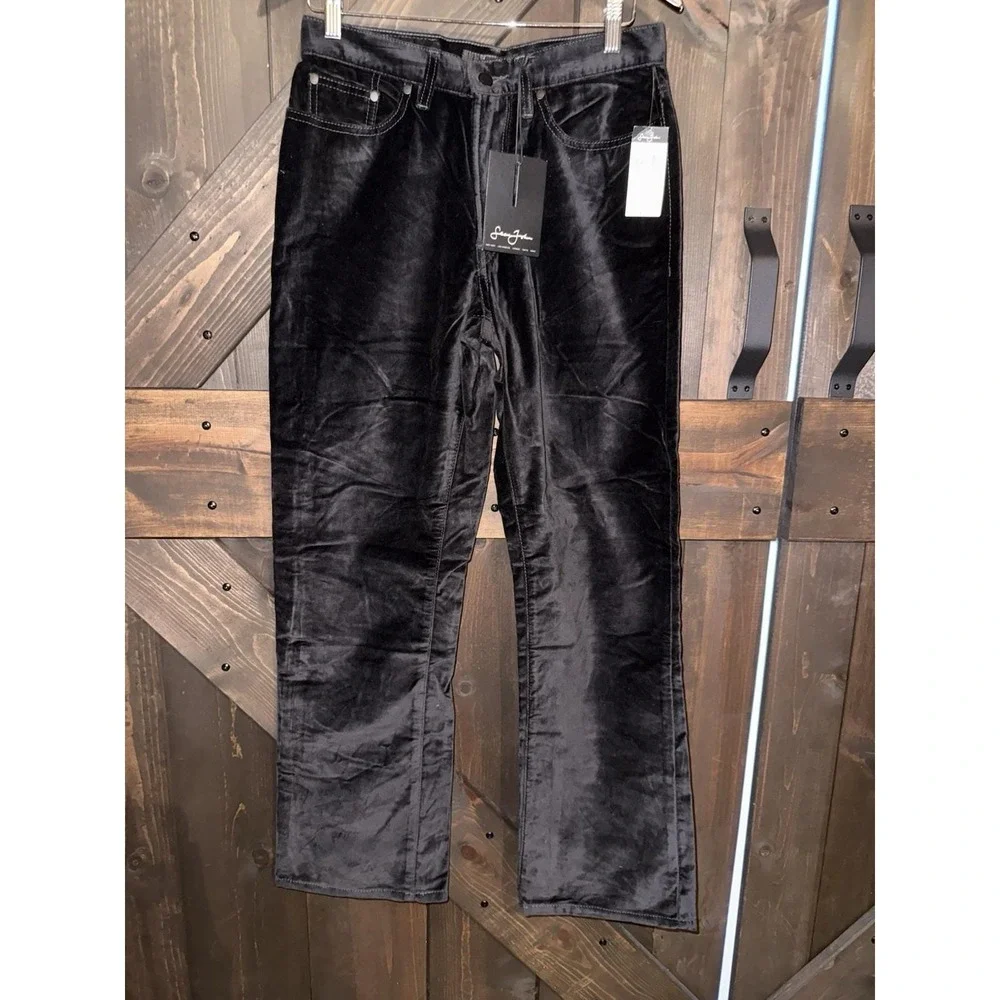 Y2K Hip Hop Sean John‎ NEW Pants Mens 30 Black Crushed Velvet Studded Pocket